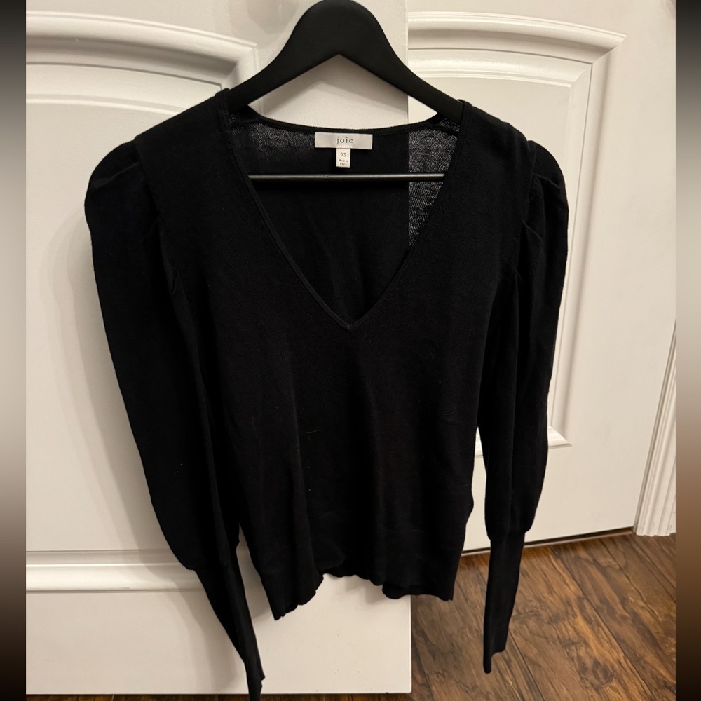 Joie Ula Puff-Sleeve Cotten & Linen Sweater